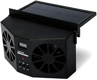 MASO Solar Powered Car Exhaust Fan, Car Radiator Fan, Energy Saving Air Vent Radiator Air Purifiers 2W ABS(Black)