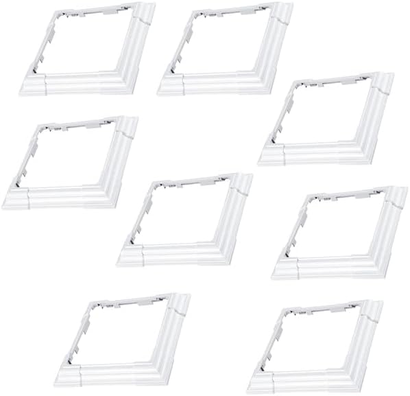 6 x 6 Inches Premium ABS Post Sleeve - Adjustable White Base Column Wraps for Porch, Stair Rails, Fence & Garden Posts (3-6.5 Inch, 8 Pack, White)