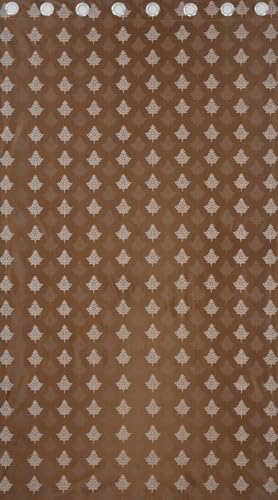 Image of Semi Room Darkening Curtains, Coffee, Tree Print, 4x9 ft, Set of 2