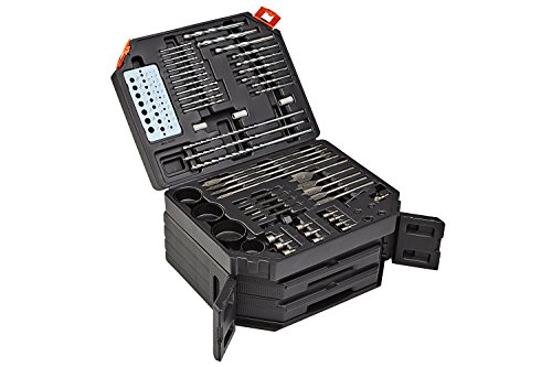 PM-1350 Drill Bit Set, 300 pc Nail Drill Bits Impact Driver Kit | Complete Masonry Craftsman Power Tool Accessories for Quick Connect Drilling, Black Compartment Storage Case by Bora PORTAMATE