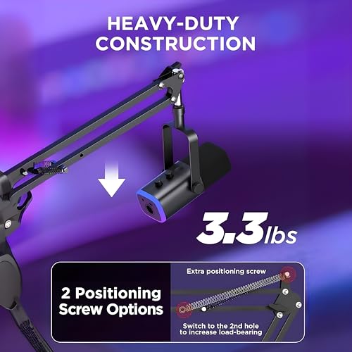 Image of CLAPONE Microphone Stand for Singing Suspension Boom Scissor Arm for Broadcasting and Recording Microphone Desk Arm Stand Adjustable for Voice-over, Gaming, Studio, Home Office