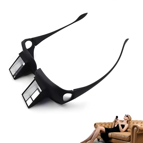 Lazy Glasses for Reading in Bed, 90 Degree Prism Glasses, Adjustable HD Glasses for Watching TV Lying Down, Neck Pain Relief, Unisex Over Prescription Eyeglasses