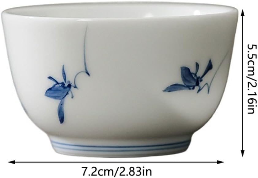 GSOUL Kungfu Tea cup Simple Tea Set Hand-painted Butterfly Orchid Cup Kung Fu Personal Host Home Office Drinking Small Tea Cups