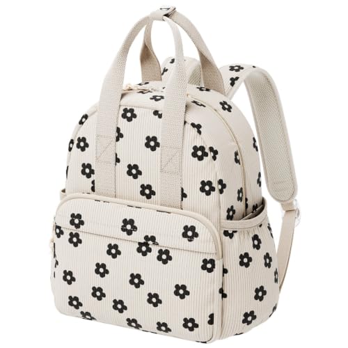 Image of Corduroy Toddler Backpack for Preschool Boys Girls Ages 2-4 | 12 Inch Water-Resistant Small Kids Backpack for School & Travel, Lightweight Daycare Bookbag(Medium,Black Floral)