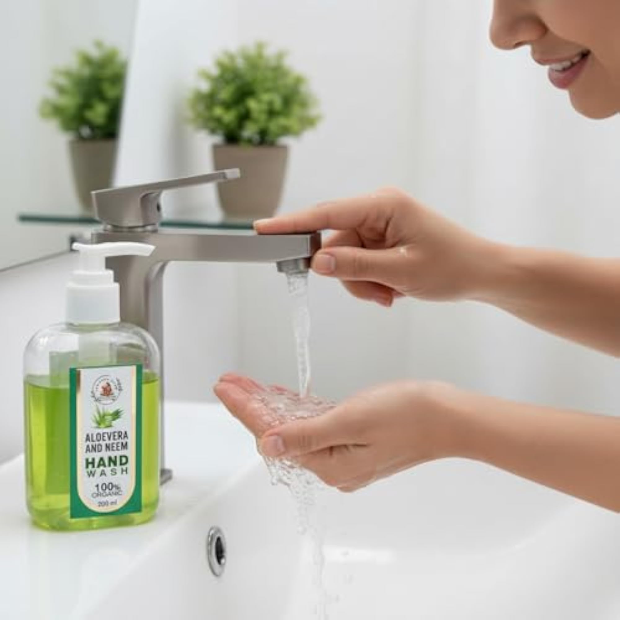 Organic Hand Wash Combo, Rose & Jasmine + Aloe Vera & Neem