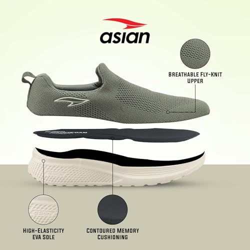 Image of ASIAN Wonderwalk-12 Walking Shoes for Men | Ultra Lightweight & Breathable Shoe| Full EVA Sole, Soft Memory Foam Insole, Easy Slip-On Comfort | Inspired by MS Dhoni Everyday Walking Style