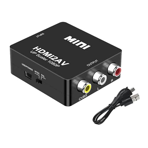 HDMI to RCA 変換コンバーター 3RCA AV 変換ル コンポジット HDMIからアナログに変換アダプタ 三色端子 3ピン av端子 3色ケーブル (ブラック)