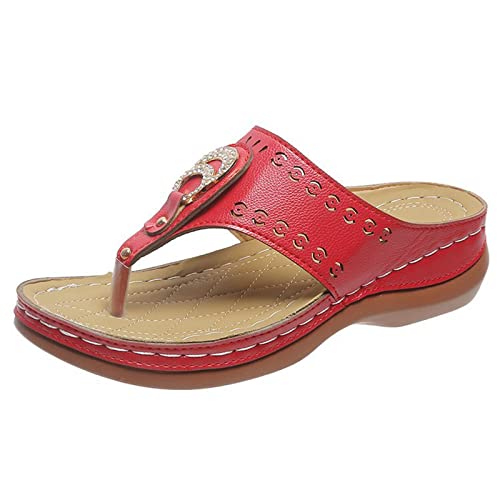 Sandals Summer Comfortable flip-Flops Women can wear Out Women's Sandals Casual Beach Sandals Sandal(B,41)