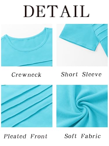 Image of Imily Bela Girls Pleated Short Sleeve T Shirts Kids Summer Crewneck Shirts Casual Tops Tees 5-14 Years