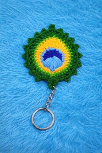 Wiqqes Handmade Crochet Cup/FLOWER Keychain | Mini Amigurumi Tea Cup Key Ring | Cute Bag & Car Charm Accessory (GREEN)