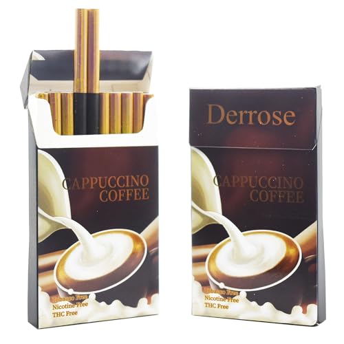 Derrose Cappuccino Flavor Herbal Cigarettes Nicotine & Tobacco Free Smokeless Inhalers to Help Quit Smoking 2 Packs (40 Sticks Total)