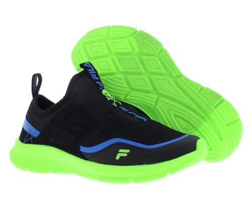 Fila Landbuzzer Graphic Boys Shoes Size 4.5, Color: Black/Lime/Blue2