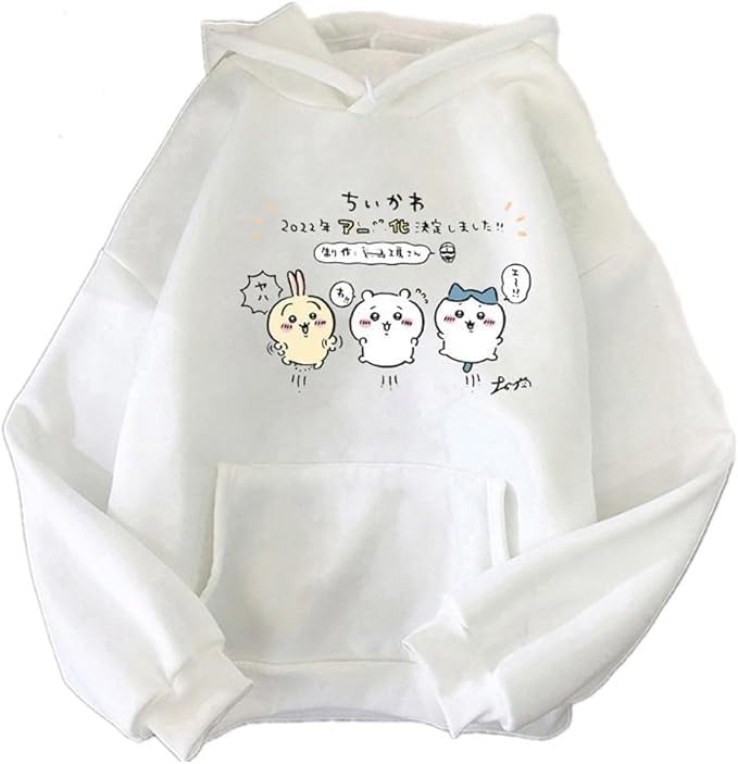 Image of PDK Fashion Anime Couple Print Long Sleeves Winter Hoodie with Front Pocket Men's & Women's Sweater