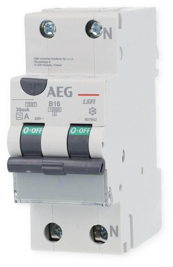 LSFI-Schalter 1PN TypA B-Char16A30mA10kA AEG LSFI B16/030