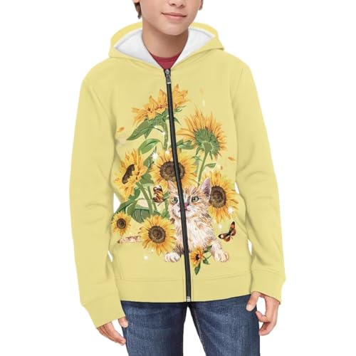 Boys Girls Long Sleeve Hoodies Zipper Sweatshirt Hoodie Cute Sweatshirt Pullover Tops with Pockets Age 6-143