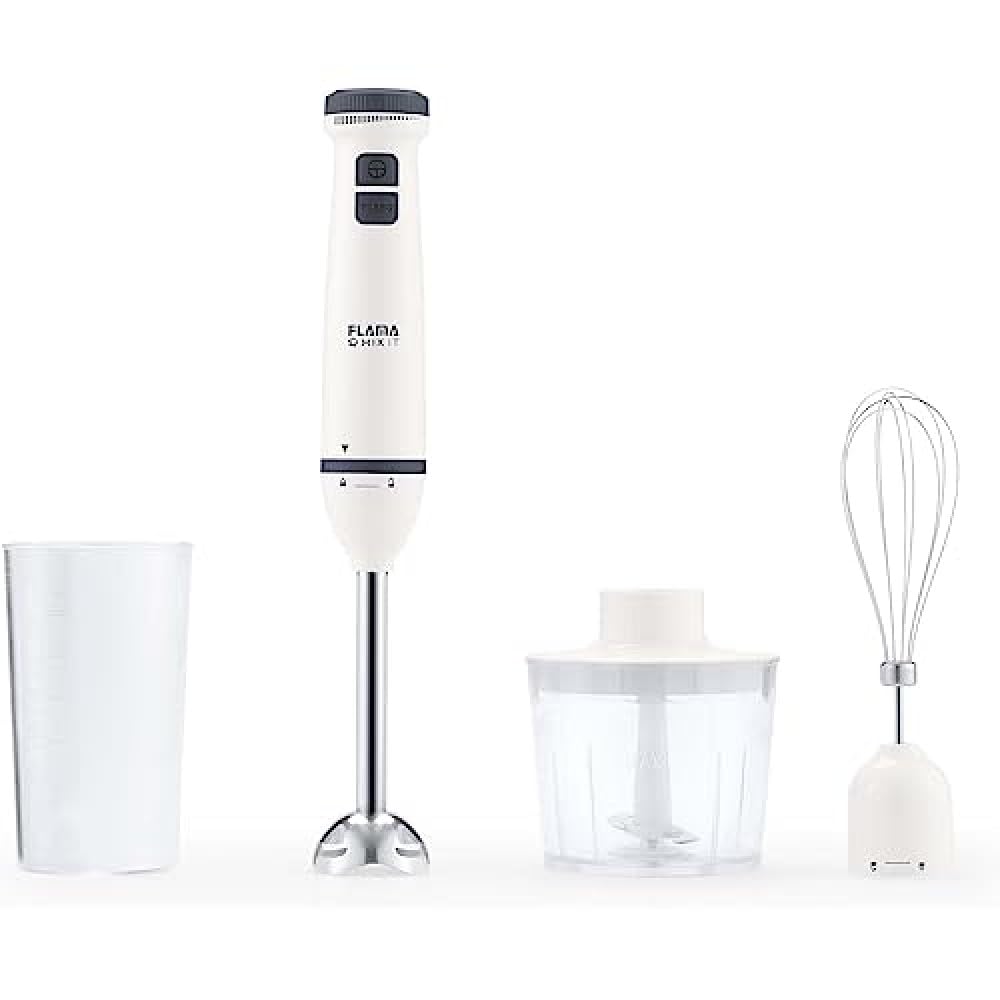 Flama Batidora de Mano 2041FL, 800W, 2 Velocidades, Pie Metálico Desmontable, Láminas de Alto Rendimiento de Acero Inoxidable