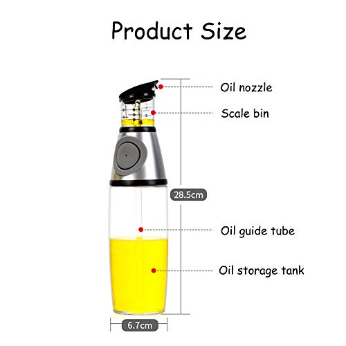 Botella de aceite funcional con tanque de condimento para dosificar vinagre con precisión 2