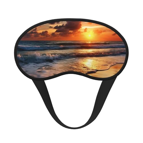 横向き寝用ビーチサンライズスリープマスク 遮光ナイトマスク 睡眠用アイマスク レディース メンズ アイカバー ソフトで快適なアイシェード 旅行/昼寝用