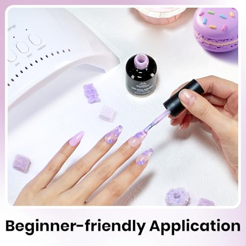 Image of beetles Pink Gel Polish - 1pc 15ml Pastel Pink Lavender Violet Mauve Color Milky Taro Soak Off Uv LED Nail Lamp Polish Nail Art Manicure Salon DIY Home Solid Color Gel