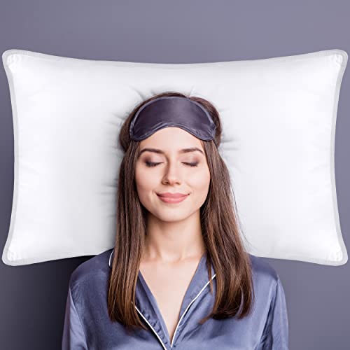 Utopia Bedding Almohadas (2 Unidades) - 50 x 70 cm Almohadas de Primera - Fibra Hueca Virgen Siliconada - Almohadas Suave de Fácil Cuidado (Blanco)