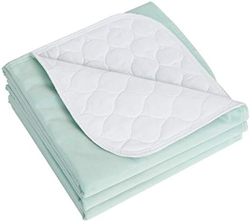 Washable Waterproof Incontinence Bed Pads - 24 x 34 Inch Reusable Underpad Sheet for Chair, Sofa and Mattress Protectors Pack of 3