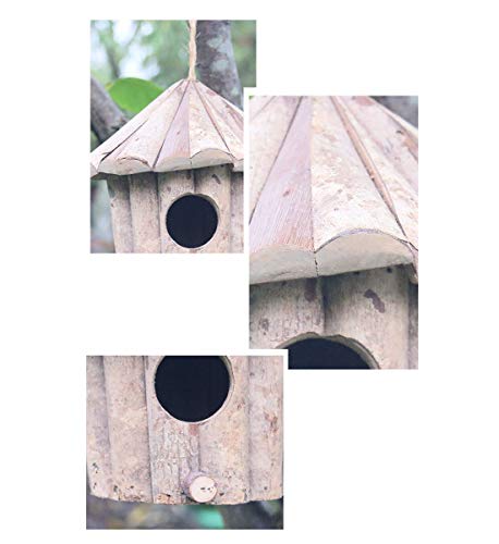 Orgrimmar Vintage Chickadee Bird House Nest Small Hanging Natural Wooden Garden Bird Nesting Box #TOP2
