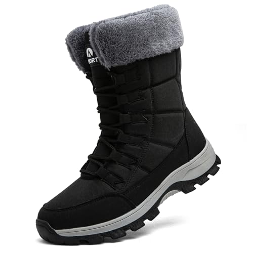 Topwolve Bottes de Neige Homme, Noir, 44 EU