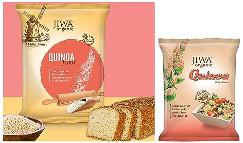 Image of JIWA healthy by nature Organic Quinoa, 500 g, (Certified Organic & Gluten Free) & Organic Quinoa Flour, 900g (Certified Organic & Gluten Free)