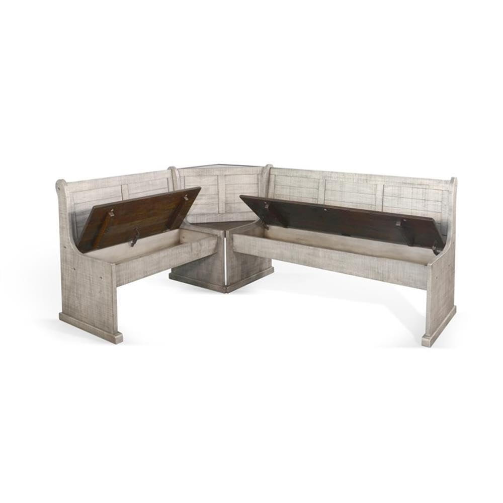Amazon.com: Sunny Designs Solid Wood Breakfast Nook Set (Tobacco Leaf and  Alpine Grey) : Home & Kitchen