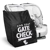 J.L. Childress Gate Check Travel Bag for Car Seats - Car Seat Travel Bag for Airplane, Fits All Baby & Infant Carriers, Airport Accessories for Gate Check, Flying Essentials, AirTag Compatible - Black
