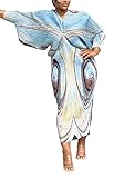 Seltaon Women's African Print Pleated Maxi Dress V Neck Floral Print Ruched Bodycon Long Dress - One Sizes