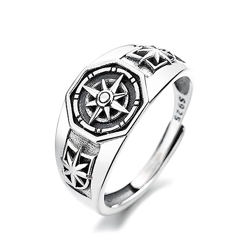 Bague en argent sterling S925 style anime vintage rétro chic motif magique pour initiés
