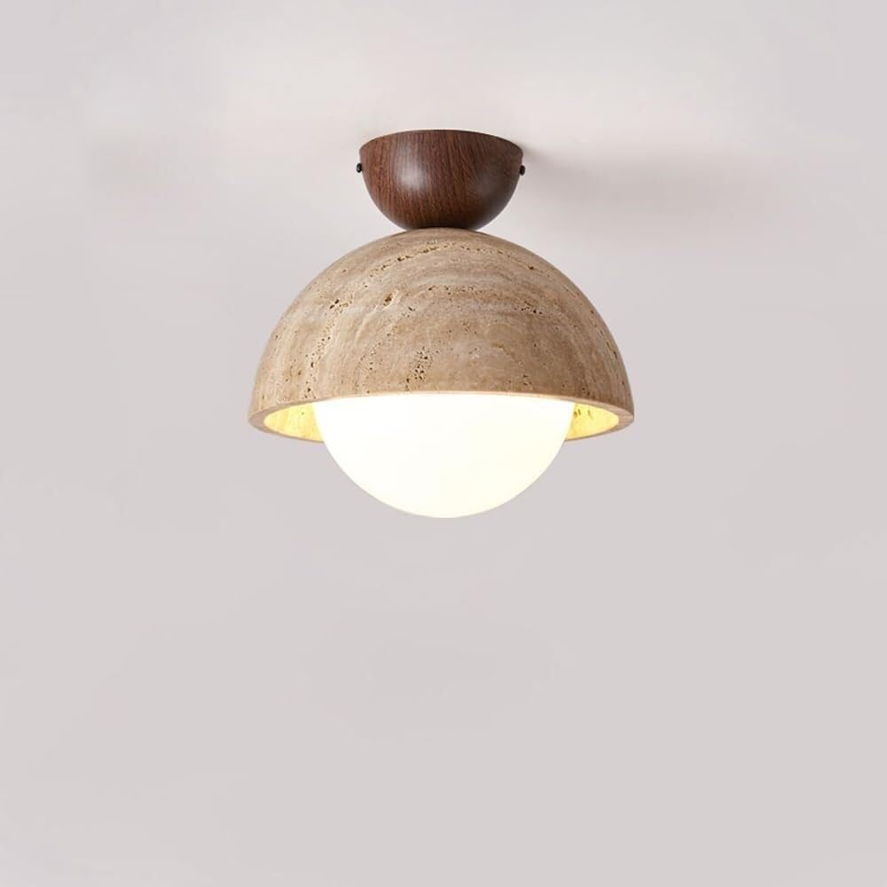 Nowoczesna i minimalistyczna lampa sufitowa LED z betonu wpuszczanego w stylu Wabi Sabi do salonu, sypialni lub korytarza. Cylindryczny reflektor z cementu, ciepła biel, 3000 K, kolor czerwony