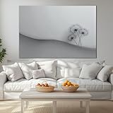 Genérico Cuadros de Arte Diente León Gris Blanco Lienzos Cuadro Estilo Minimalista Decoración Pared Cuadro para Salon Dormitorio 140 x 70 cm Sin Marco