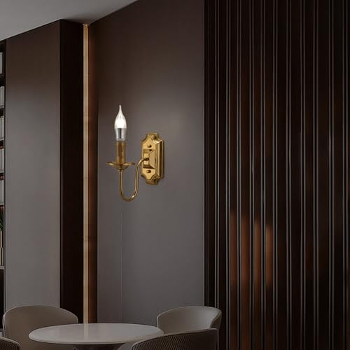 Aplique de pared vintage E14 pack de 2 lámparas de bronce para pasillo y salón 3