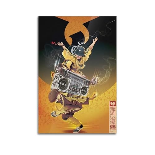 Wu-Tang Clan Stampa Album Copertina Autografata Limitata, Copertina di Album Musicale, Pop Hip Hop Rap Singer Star Poster Estetica su Tela da Parete per Ragazze e Ragazzi Adolescenti Camera Decorativa