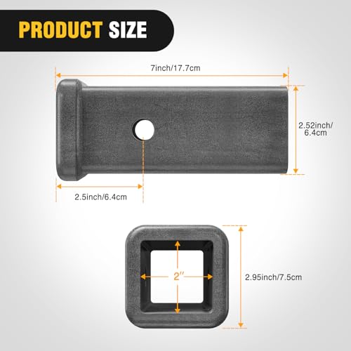 Image of Nilight Hitch Adapter 2 inch x 7 inch Combo Bar Trailer Receiver Tube Weld-on Raw Steel Hitch Bar