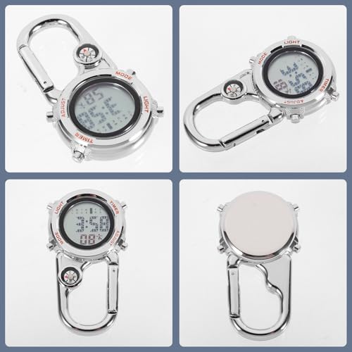 Reloj de bolsillo de supervivencia con brújula y mosquetón integrado 4