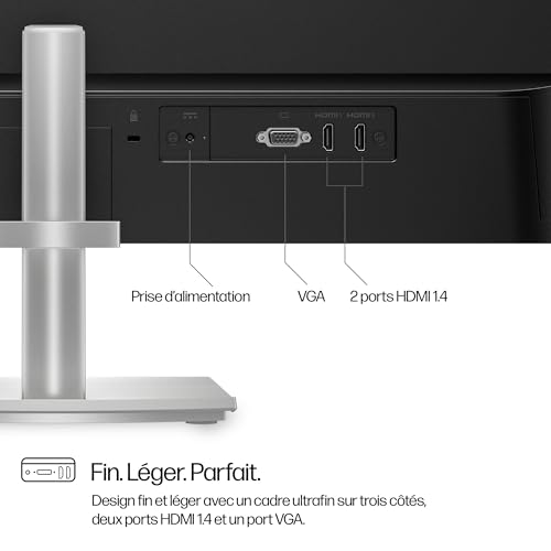 HP 527sh Écran 27" 100Hz 5ms Full HD IPS réglable en Hauteur (1920 x 1080 Pixels, antireflet, 300 nits, écran inclinable) Noir