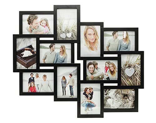 levandeo Bilderrahmen Collage 12 Fotos 10x15 Schwarz Bildergalerie...