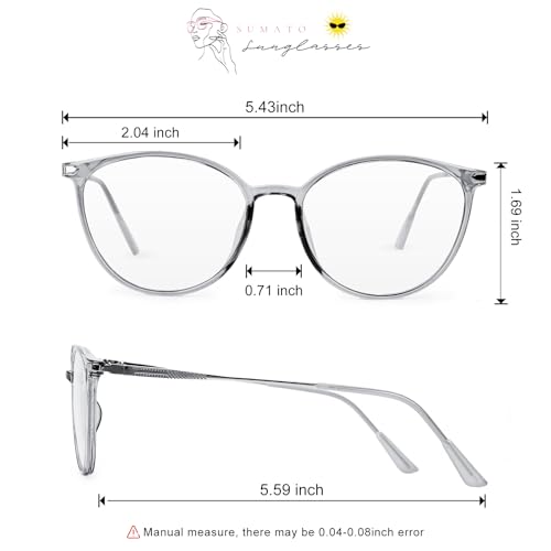 Image of Sumato Blue Light Blocking Glasses for Men and Women, Round Frame with Non-prescription Clear Lenses Eyewear Eyeglasses