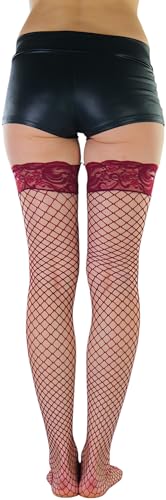 Image of ToBeInStyle Women's Vibrant Large Net Fishnet Thigh High Elastic Nylon Novelty Stockings