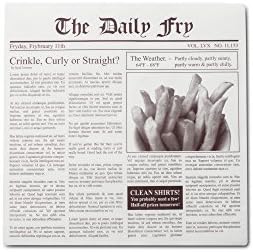 Fox Run French Fry Wax Paper Liners, Newsprint, 24-Count