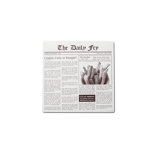 Fox Run French Fry Wax Paper Liners, Newsprint, 24-Count