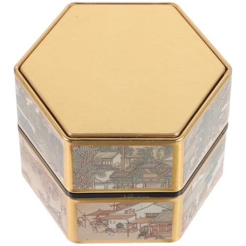 SUPVOX Tarro Metálico Vintage Hermético para Té y Galletas, Contenedor Pequeño de Hojalata Tapa Sellada, Organizador de Cocina Multifuncional para Almacenamiento de Té Suelto y Azúcar,