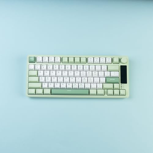 Womier DK75 ゲーミングキーボード ワイヤレス、75％レイアウト、トライモード（有線/BT/2.4GHz）、静音キー、RGBバックライト、多機能ノブ、ディスプレイ付き、Windows/Mac対応