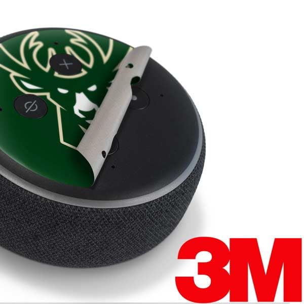 Skinit Decal Audio Skin Compatible with Amazon Echo Dot 3 - Officially Licensed NBA Milwaukee Bucks Large Logo Design