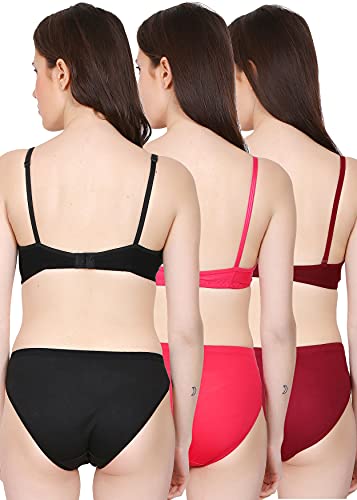 Image of Love Maker Women Cotton Padded Bra Panty Set Stylish Lingerie Set Soft and Comfortable Fabric Sexy Lingerie