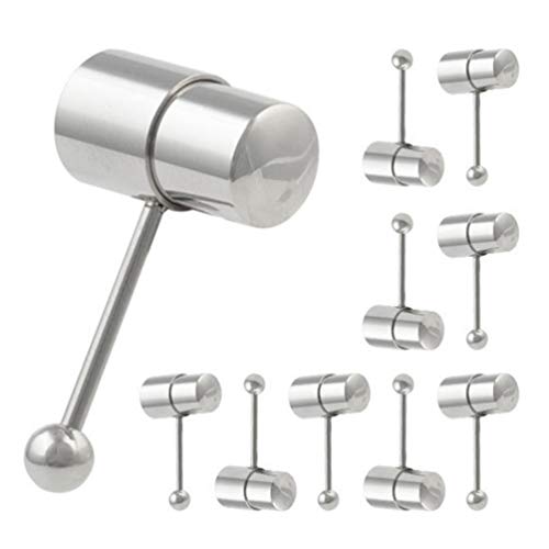 Amosfun Anéis vibratórios para língua de aço inoxidável para adultos