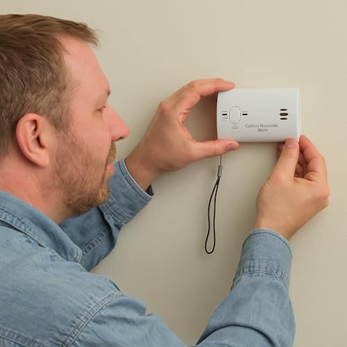No-Drill Mount for Kidde Carbon Monoxide Alarms Replacement Upgrade Battery Back Cover with Lanyard, Portable Design & Quick-Release Bracket (Not Included Kidde Carbon Monoxide Alarms) by Smteyenova - Image 2